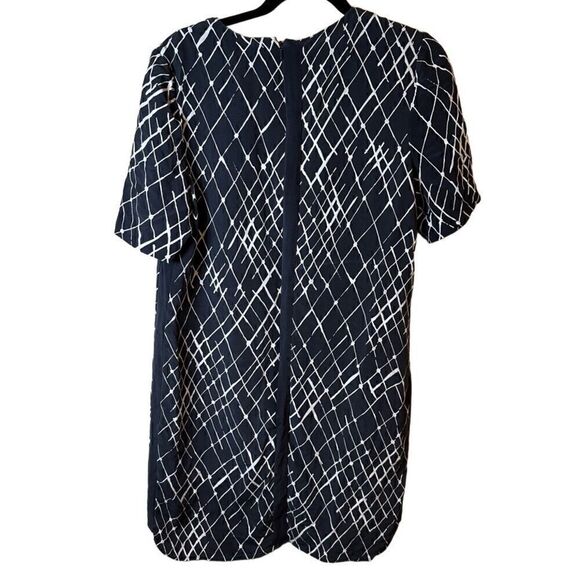 Whistles- Women’s Navy Blue White Diamond Splatter 100% Silk Dress US 8/ UK 12 - Picture 7 of 12